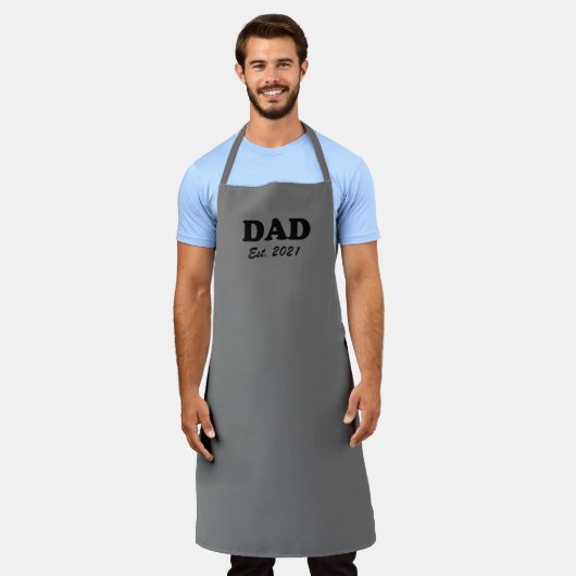 Vater Custom Est Datum schwarz graue Grill Grillen Schürze (Getragen)