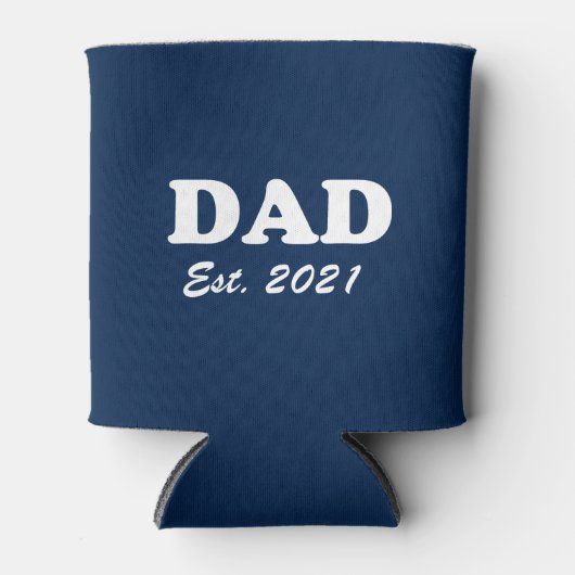 Vater Custom Established Datumsplatz blau weiß, mo Dosenkühler (Vorderseite)