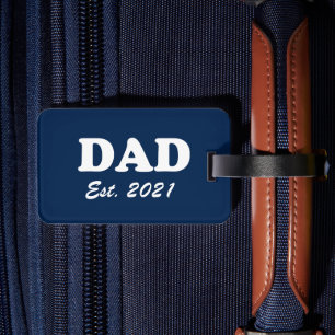 Vater Custom Established Datumsplatz blau weiß, mo Gepäckanhänger
