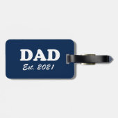 Vater Custom Established Datumsplatz blau weiß, mo Gepäckanhänger (Rückseite horizontal)