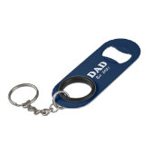 Vater Custom Established Datumsplatz blau weiß, mo Mini Flaschenöffner (Vorderseite Schrägansicht)
