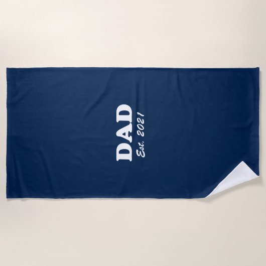 Vater Custom Established Datumsplatz blau weiß, mo Strandtuch (Vorderseite)