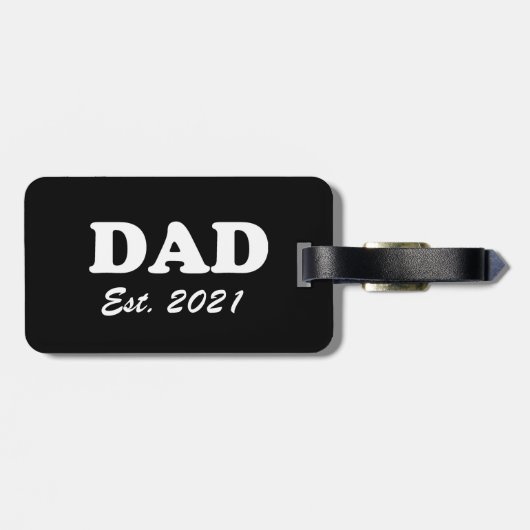 Vater Custom Establishment date Schwarz-weiß moder Gepäckanhänger (Rückseite horizontal)