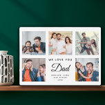 VATER | Custom Family Foto Collage Vatertag Fotoplatte<br><div class="desc">Diese süße WE LIEBE YOU VATER Foto Collage Plaque wird sicherlich den Tag des phantastischen Vaters in Ihrem Leben erhellen. Passen Sie Ihre Lieblings-5-Fotos an und schreiben Sie mit Jahr und Namen. Das moderne Schrift-Typografie-Design ist ein perfektes,  elegantes Geschenk für den Vatertag oder eine niedliche Geburtstag-Überraschung.</div>