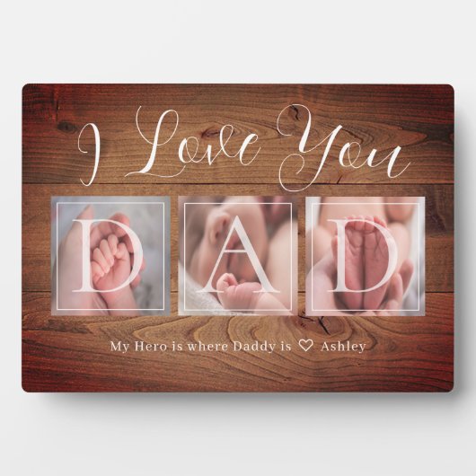 VATER Custom Foto Collage Vatertag Fotoplatte (Vorderseite)