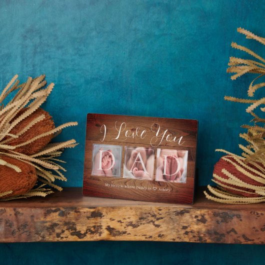 VATER Custom Foto Collage Vatertag Fotoplatte (Seite)