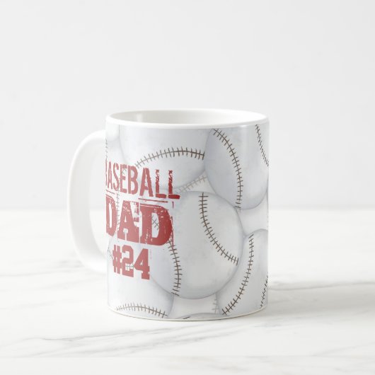 Vater Custom Personalisiert Baseball Kaffeetasse (Vorderseite Links)