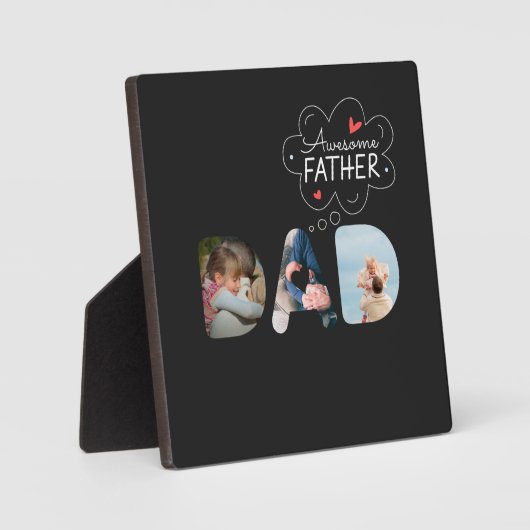 VATER Cutout 3 Foto Collage Personalisiertes Gesch Fotoplatte (Vorderseite)