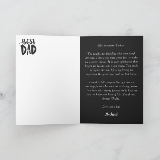 VATER Cutout 3 FotoCollage Personalisiertes Gesche Karte (Innenseite)