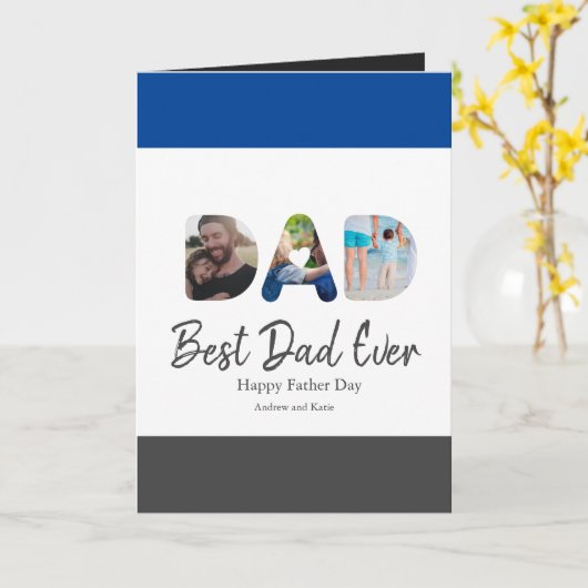 VATER Cutout 3 FotoCollage Personalisiertes Gesche Karte (Gelbe Blume)