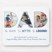 VATER Cutout Foto Collage Man Myth Legend Blue Mousepad (Vorne)