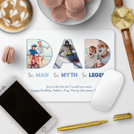 VATER Cutout Foto Collage Man Myth Legend Blue Mousepad