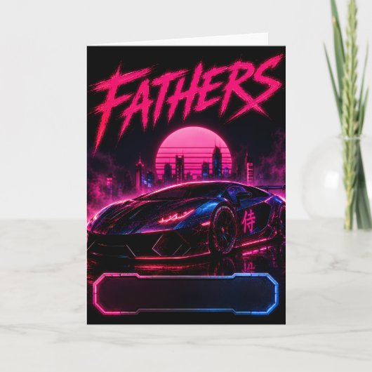 Vater Cyberpunk Auto Gruß Karte (Vorderseite)