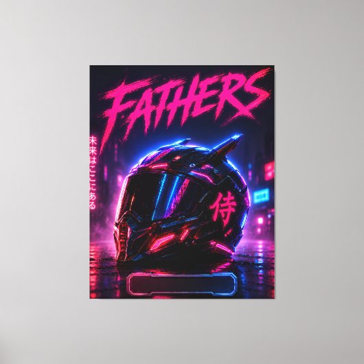 Vater Cyberpunk-Fahrerhelm Leinwand (Vorderseite)