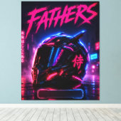 Vater Cyberpunk-Fahrerhelm Leinwand (Insitu (Holzboden))