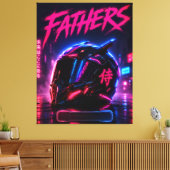 Vater Cyberpunk-Fahrerhelm Leinwand (Insitu (Wohnzimmer))