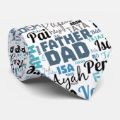 Vater Dad Typografie Wortwolke Krawatte (Gerollt)