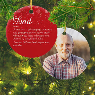 Vater Daddy Father Definition Foto Weihnachten Keramik Ornament