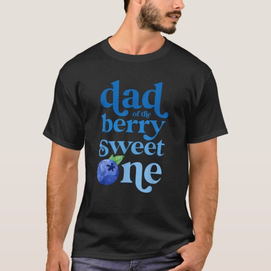 Vater Daddy First Birthday Berry Sweet One Blueber T-Shirt (Vorderseite)