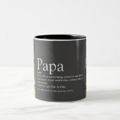 Vater Daddy Pater Definition 4 FotoCollage grau Zweifarbige Tasse (Mittel)