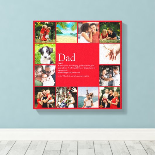 Vater Daddy Pater Papa Definition 12 Foto Fun Red Leinwanddruck (Insitu (Holzboden))