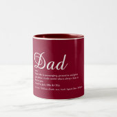 Vater Daddy Pater Papa Definition Script Burgundy Zweifarbige Tasse (Mittel)