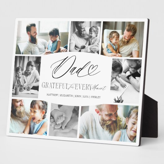Vater dankbar für jeden Augenblick FotoCollage Fotoplatte (Seite)