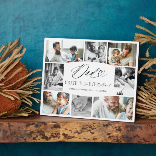 Vater dankbar für jeden Augenblick FotoCollage Fotoplatte (Seite)