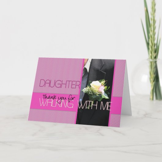 Vater Danke, dass du mich durch Aisle gehst Dankeskarte (Vorderseite)