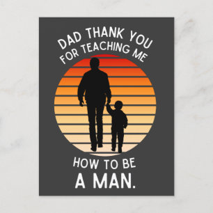 Vater danke, dass du mir beigebracht hast, ein Man Postkarte