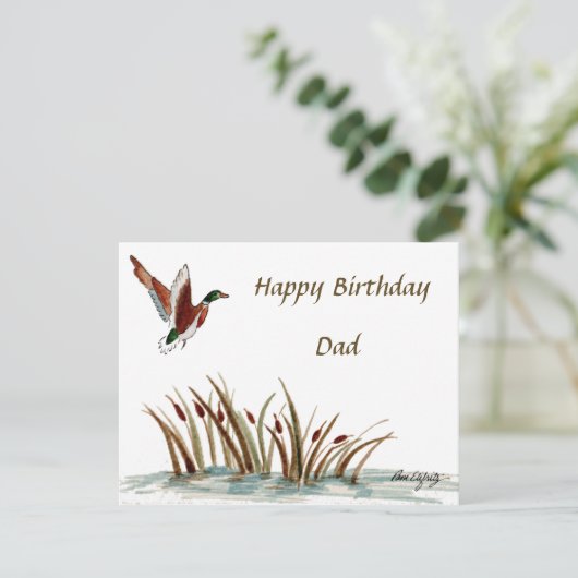 Vater, danke Mallard über Cattails, ein Speicher (Stehend Vorderseite)