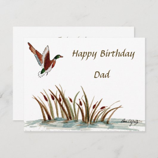 Vater, danke Mallard über Cattails, ein Speicher (Vorne/Hinten)