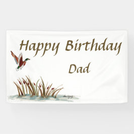 Vater, danke Mallard über Cattails, ein Speicher Banner