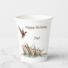 Vater, danke Mallard über Cattails, ein Speicher Pappbecher