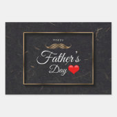 Väter Day Black Gray Elegantes Typografie Herz Geschenkpapier Set (Vorderseite 3)