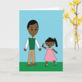 Väter Day Black Vater von Tochter Personalisiert Karte (Gelbe Blume)