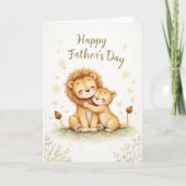 Väter Day Card mit Löwen und Cub Niedlich Safari Karte (Vorderseite)