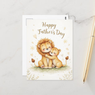 Väter Day Card mit Löwen und Cub Niedlich Safari Postkarte