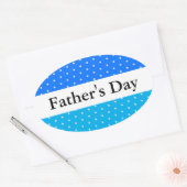 VATER DAY Dotted Two Tone Blue White Stripes Ovaler Aufkleber (Umschlag)