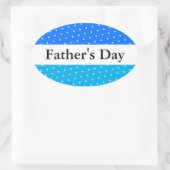 VATER DAY Dotted Two Tone Blue White Stripes Ovaler Aufkleber (Tasche)