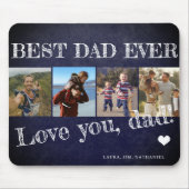 Väter Day Foto Collage Bester Papa je Brauch Mousepad (Vorne)