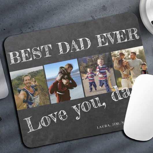 Väter Day Foto Collage Bester Papa je Brauch Mousepad