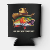 Väter Day Funny Fish mit einem Cowboy-Hut Dosenkühler (Vorderseite)