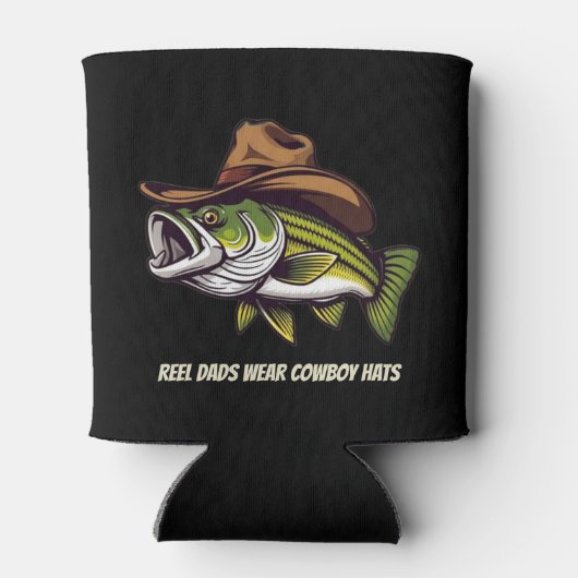 Väter Day Funny Fish mit einem Cowboy-Hut Dosenkühler (Rückseite)