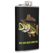 Väter Day Funny Fish mit einem Cowboy-Hut Flachmann (Rechts)