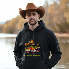 Väter Day Funny Fish mit einem Cowboy-Hut Hoodie