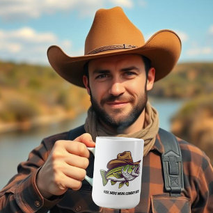 Väter Day Funny Fish mit einem Cowboy-Hut Kaffeetasse