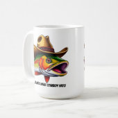 Väter Day Funny Fish mit einem Cowboy-Hut Kaffeetasse (Vorderseite Links)