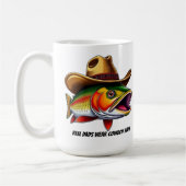 Väter Day Funny Fish mit einem Cowboy-Hut Kaffeetasse (Links)