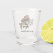 Väter Day Funny Fish mit einem Cowboy-Hut Schnapsglas (Rückseite)